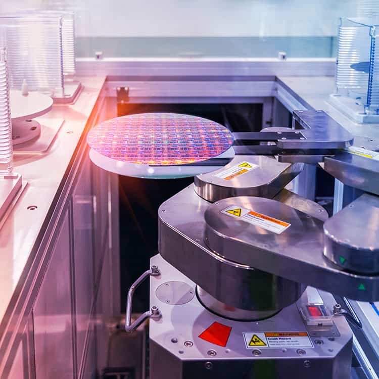 a machine sorting semiconductor wafers